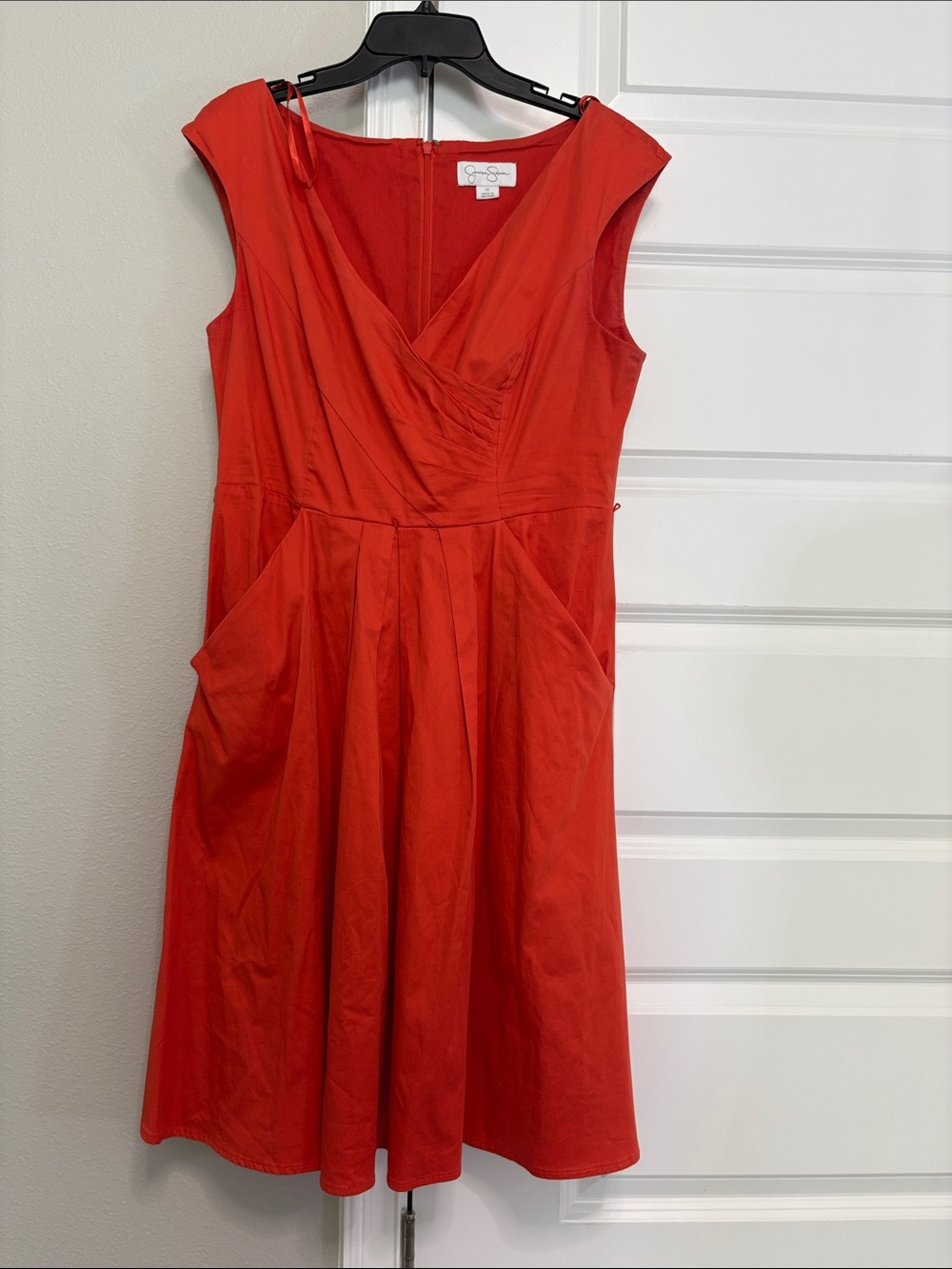Cynthia Steffe Red Cap-Sleeve Fit-and-Flare Midi Dress